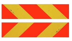 2x Warntafel Heckmarkierung Warnmarkierung Folie Lkw Zugmaschine