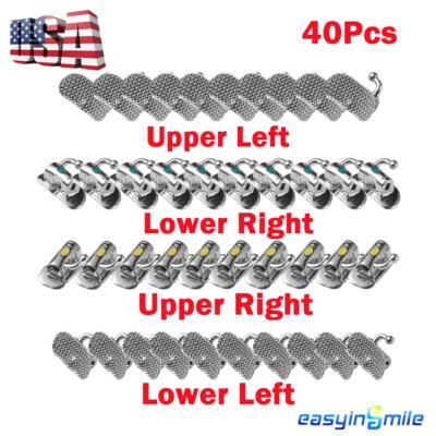 40pc Dental Buccal Molar Tubes Orthodontic Bracket MBT/Roth 022 Non-con Bondable