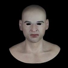 Realistic Silicone Mask Full Headwear Men Mask for Crossdresser Halloween