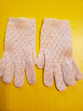 Vintage Ivory Crocheted Women's Gloves S-M NEW