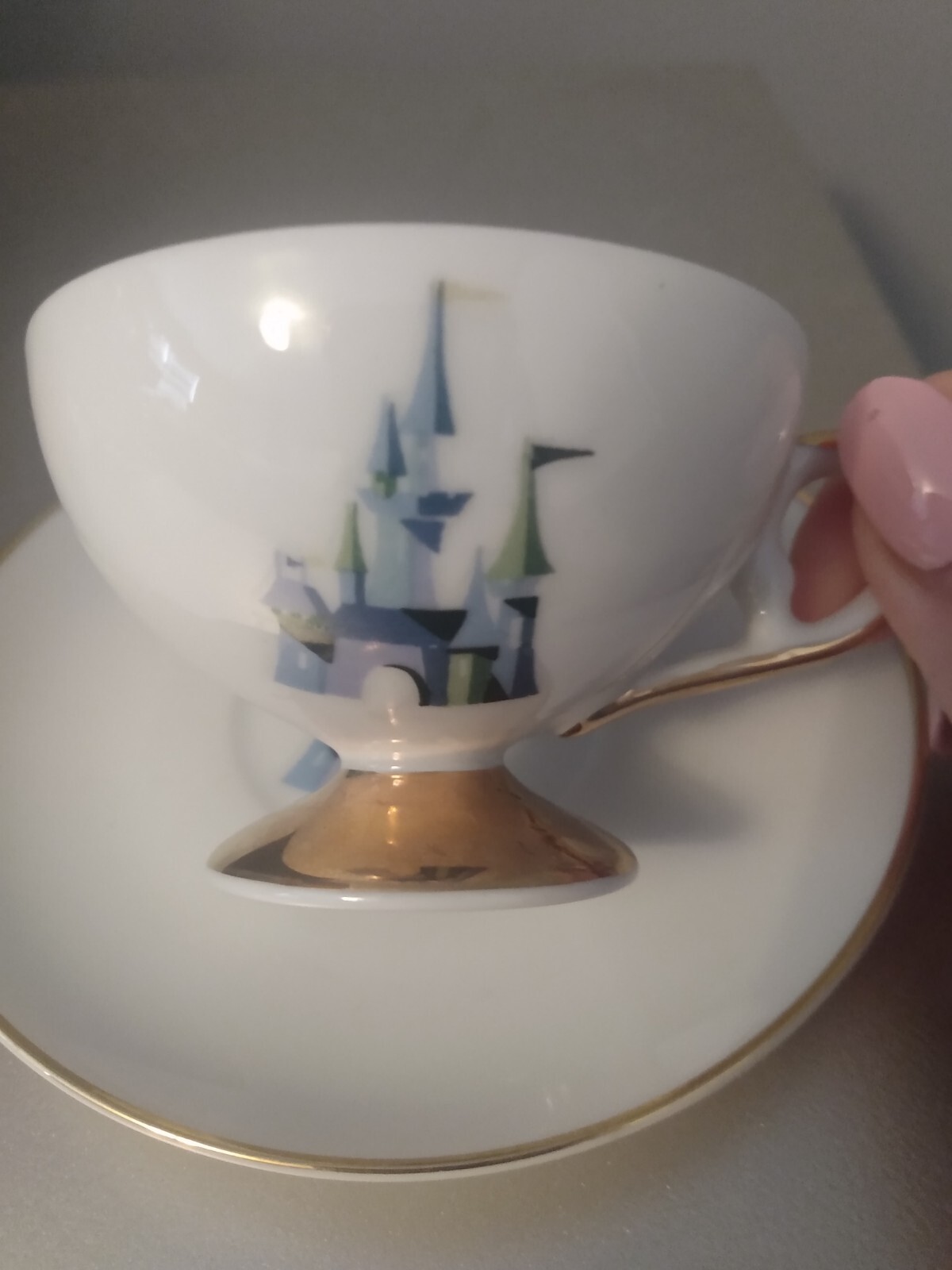 Vintage Tinkerbell Castle Disneyland Teacup and Saucer little chip