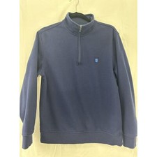 Izod Advantage Performance Stretch 1/4 Zip Blue Sweatshirt Mens Sz S Comfort