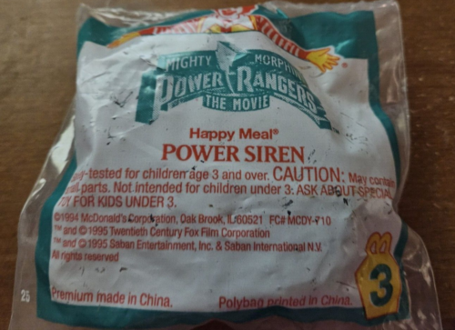 Power Rangers Power Siren McDonalds Happy Meal Toy 1994 Mighty Morphin NEW - Picture 1 of 2
