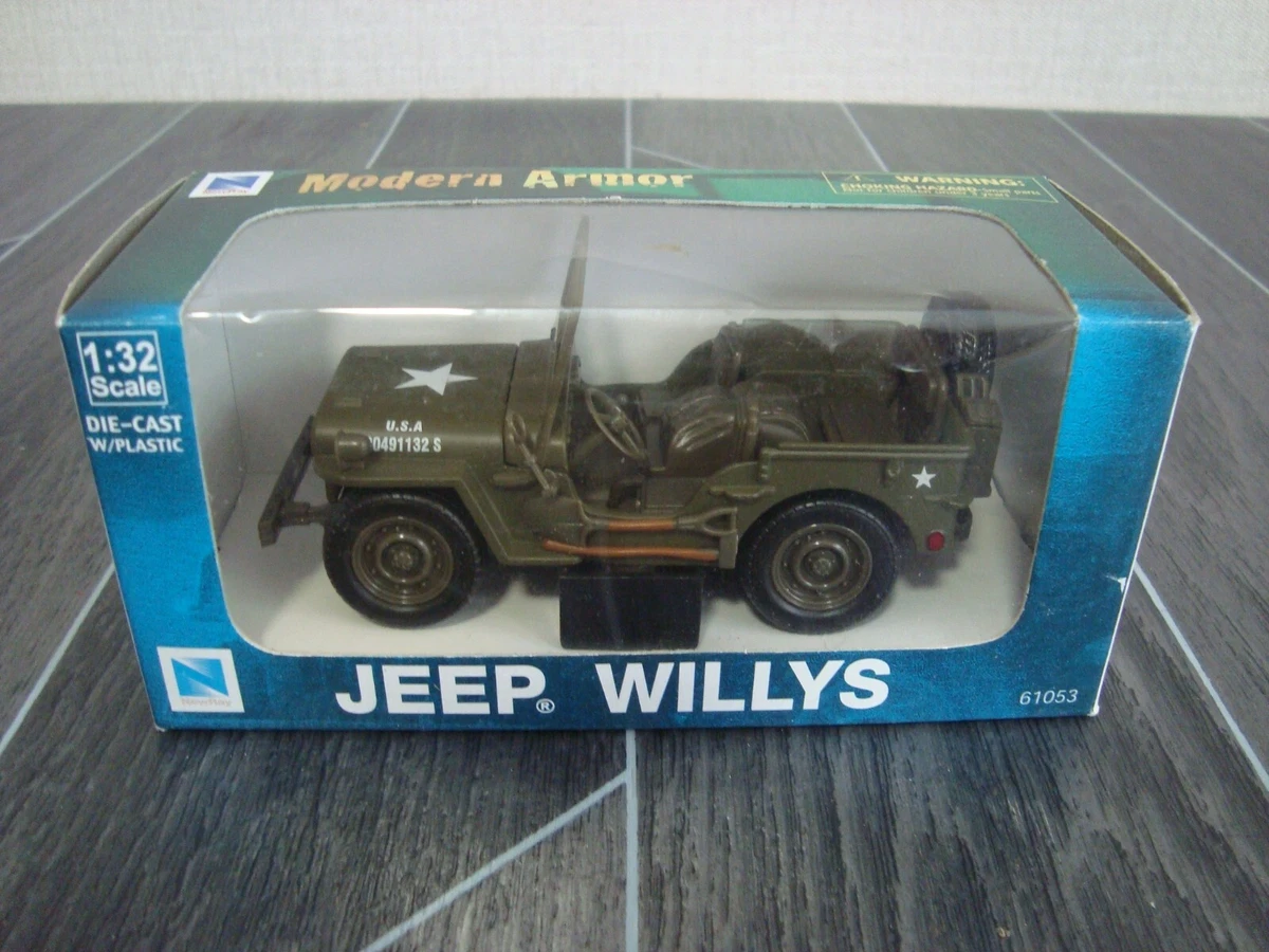 New Ray Auto Da Collezione: Jeep Willys 1/32 - Modello Die-Cast Militare - Ruota Libera