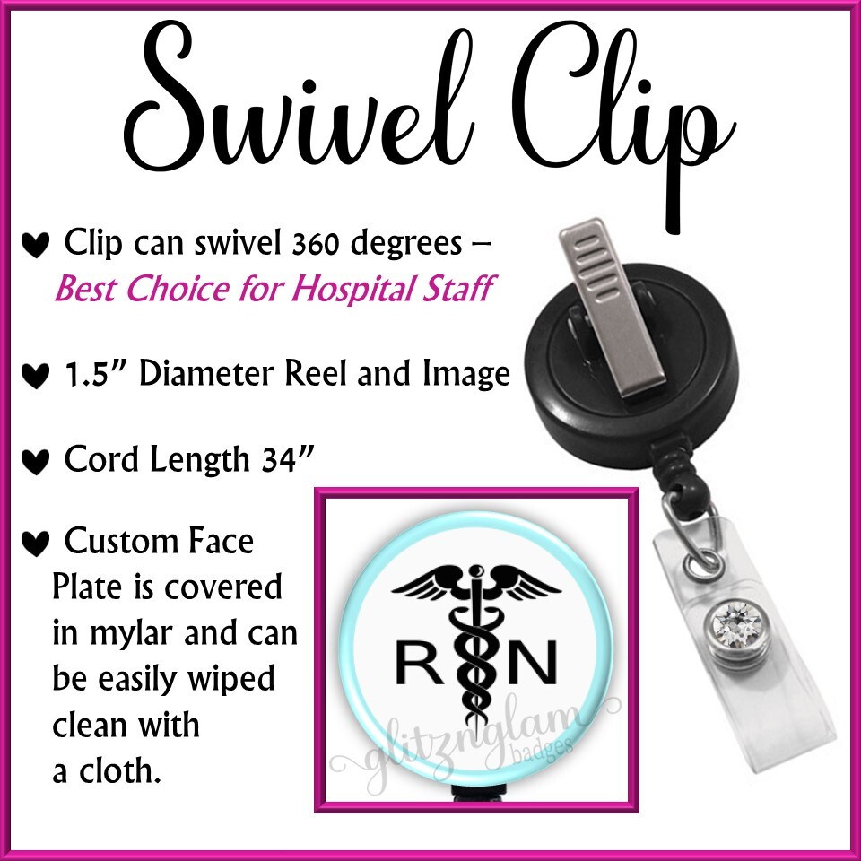 как выглядит RN Retractable Badge Holder Reel, Registered Nurse Badge Reel, RN Lanyard GG1211 фото