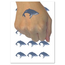 Happy Humpback Whale Temporary Tattoo Water Resistant Fake Body Art Set
