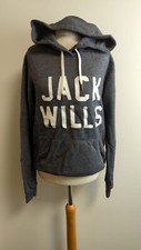 Image of JACK WILLS Hunston Classic Hoodie Charcoal Size UK 10 RRP £59.50 LN110 QQ 13