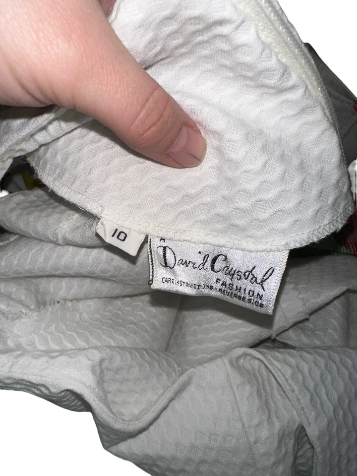 Винтажный 60-х 70-х годов David кристалл моды макси платье Sz 10 многоцветный цветочный - Изображение 3 из 4