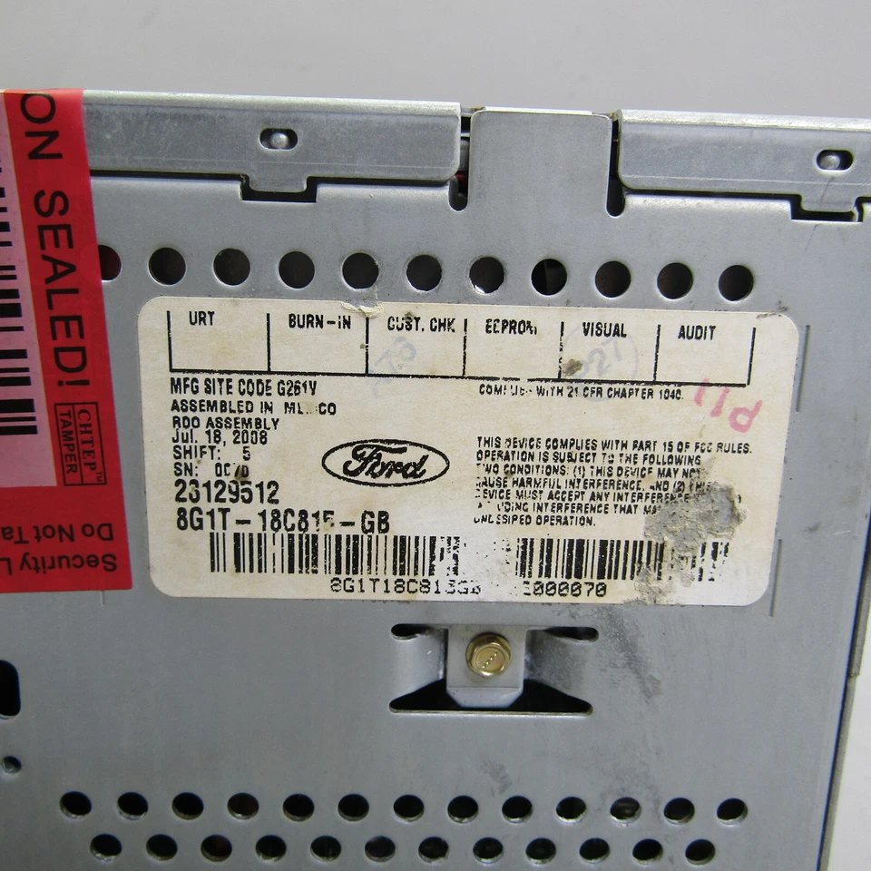 Radio reproductor de CD Ford Taurus 2008-2009 OEM 8G1T-18C815-GB Mercury Sable probado Foto 4 de 4