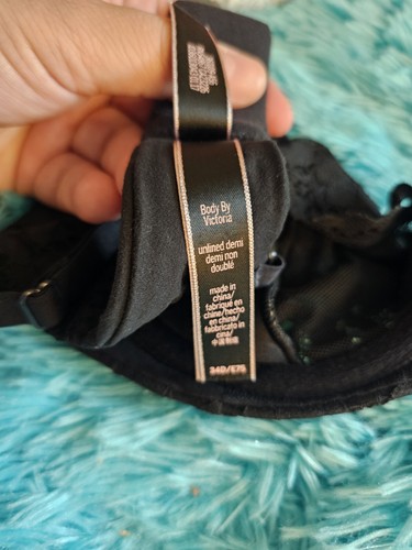 Victoria's Secret, 34D, BLACK Unlined Lace Demi Bra, Body By Victoria, - Picture 7 of 8