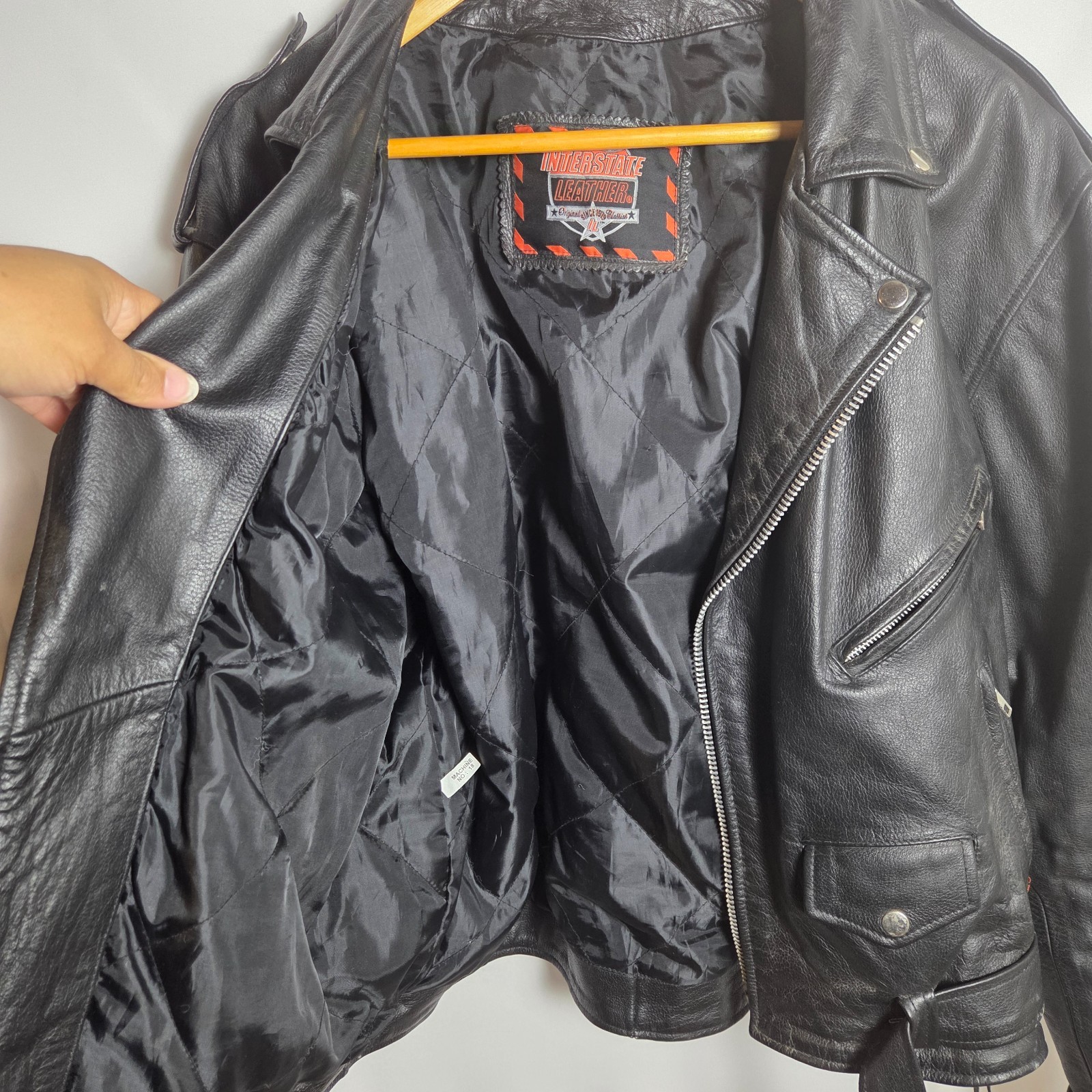 Interstate Leather Jacket 46 Black Polyester Full… - image 15