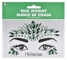 Green Face Body Jewels - Green - St Patrick's Day - Costume Accessory