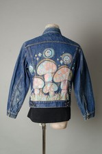 VTG 70s Levi's Denim Jacket Back Hand-painted Made in USA big E 