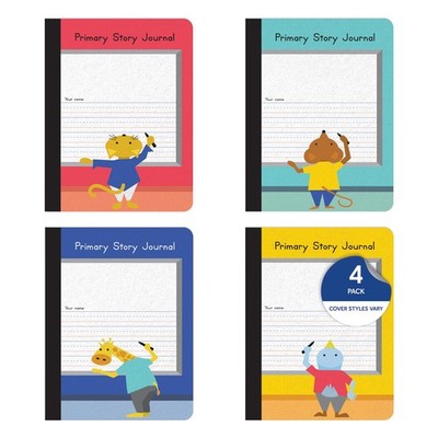 4 Pack Primary Composition Notebooks Kids Handwriting Drawing Journal K-2