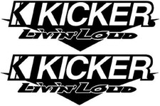 KickerLivin Loud Speakers Vinyl Decal Pair of White Stickers 12'' Width by 3.5''