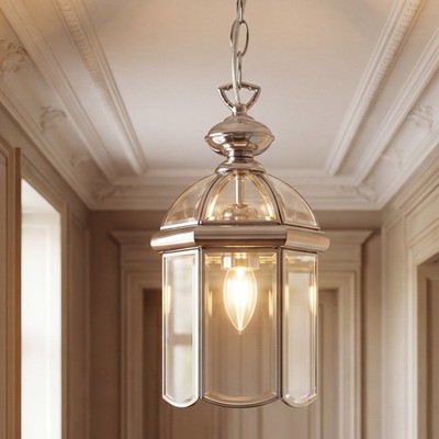 Pendelleuchte Esszimmer Chrom Glas Metall E27 L:17,8 cm Esstisch Hängelampe