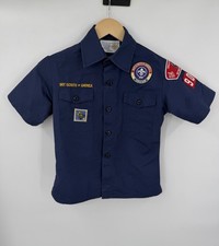 Boy Scouts of America Youth Uniform Shirt Blue Cotton Blend USA Size Small