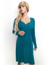 VINTAGE Damen Ballkleid/Abendkleid Gr. Langer Ärmel Knielang Herzausschnitt