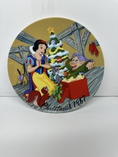 Disney Christmas 1987 Collector Plate Snow Wh...