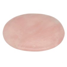 Rosenquarz Scheibenstein | flacher Edelstein Massagestein Handschmeichler