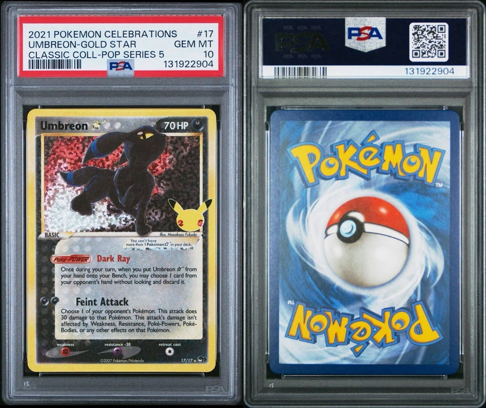 2021 POKEMON CELEBRATIONS CLASSIC COLL #17 UMBREON-GOLD STAR PSA 10 - Image 3 of 3