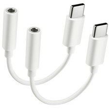 USB Type C to 3.5mm Female Headphone Jack Adapter, 2-Pack USB C to Aux Audio ...