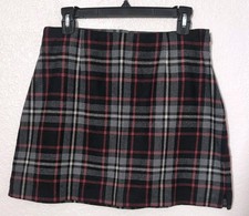 Vintage 00s Y2K The Limited Red Wool Blend Plaid Mini Skirt Size 8 29x16" Italy