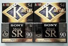 Lot Of 4 New Sealed Metal Bias Blank Audio Cassette Tapes SONY And AXIA