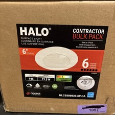 HALO 6in 3000K LED Recessed Light Trim 6-Pack HLCE609930-6P-CA