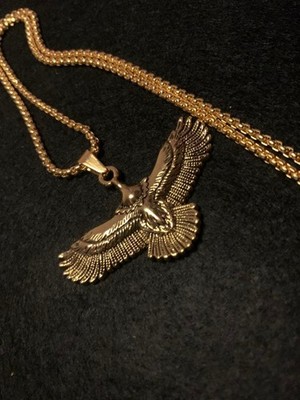 Vintage Gold Eagle Necklace Gold Plated 60cm Fashion Accessory