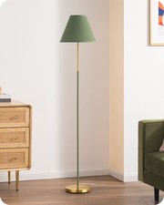 EDISHINE Retro Floor Lamp for Living Room, Tall LED Standing Lamp Gray Green