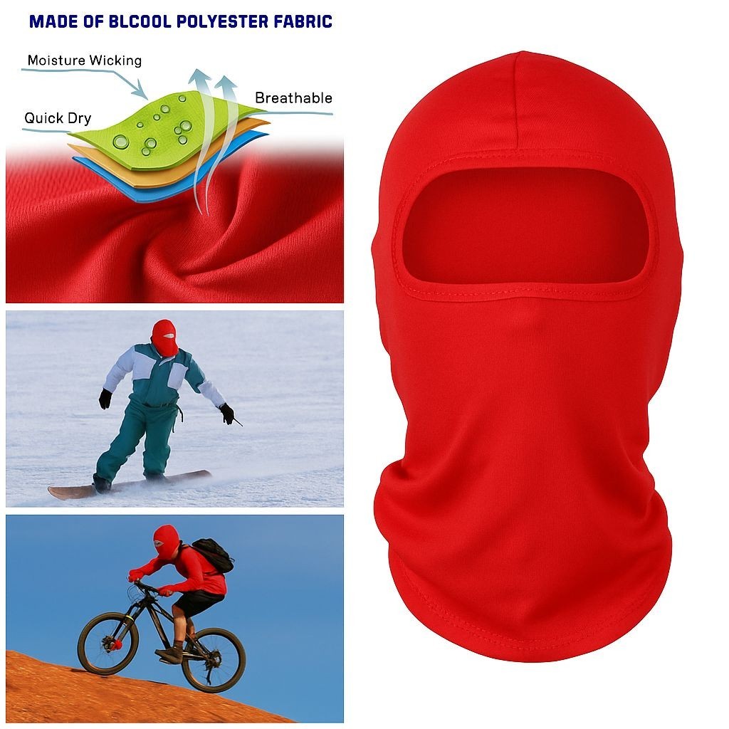 Confezione di 3 Cappucci Balaclava 100% Cotone Rosso foto 2