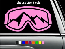 Ski Sking Skier Mask with Mountains Vinyl Sticker Car Decal CHOOSE SIZE COLOR