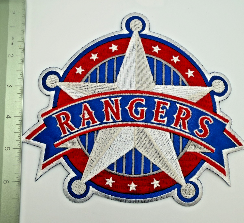 Sold Out Stars Vtg XL 6.5'' Texas Rangers Star Logo Jacket Patch MLB Baseball Jersey ...