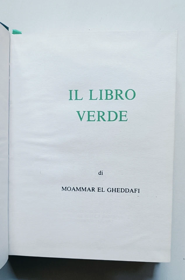 IL LIBRO VERDE, Moammar El Gheddafi, Centro Int ric st sul Libro verde 1984. - Immagine 4 di 4