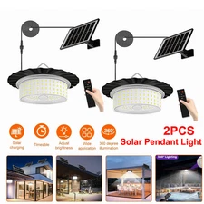 2X 244LED Solar Pendant Light Out/Indoor Solar Powered Motion Sensor Shed Light