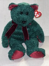 NEW Ty Plush Beanie Buddy HOLIDAY TEDDY 14" MWMT Stuffed Toy Christmas Bear Grn
