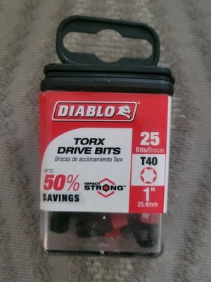 25 Pack | Diablo 1 in. T40 Torx Drive Bits Impact Strong  *DT491P25