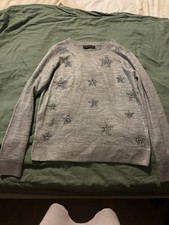 M&S Damen Pullover grau Gr. M mit Sternen