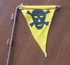 Single Original WW2 Vintage GERMAN MILITARY MINE FIELD MARKER SKULL FLAG STAKE