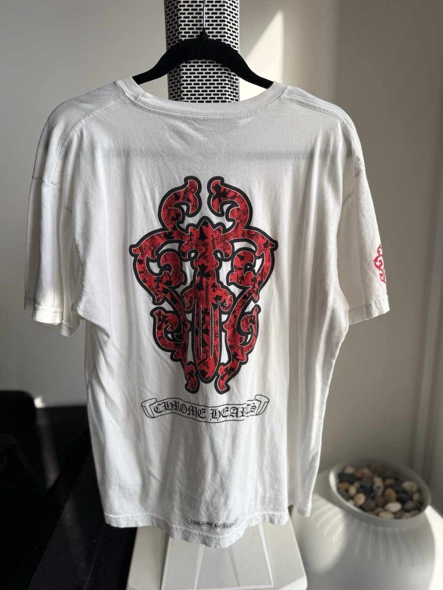 Chrome Hearts Red Dagger White Short Sleeve | eBay