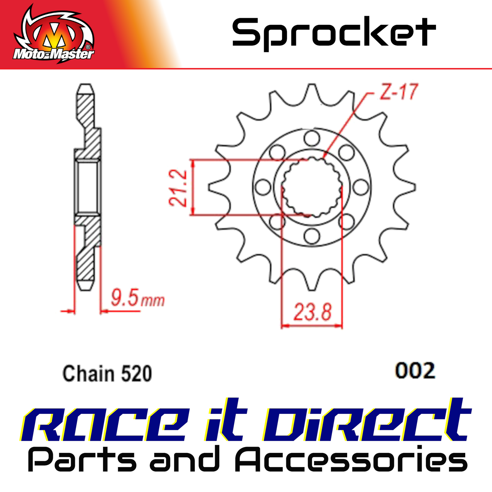 Sprocket for HONDA CRF 250 R 2022-2025 Front Nitro Steel 14T MotoMaster