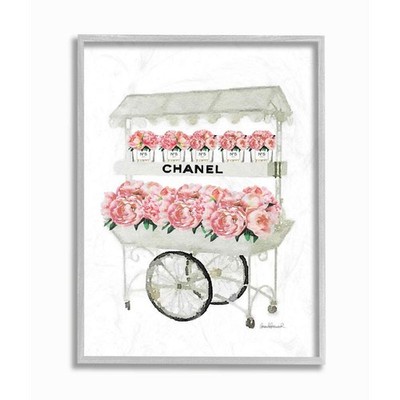 Stupell Industries Fashion Flower Stand Grey Framed Wall Art, 11 x 14, Design...