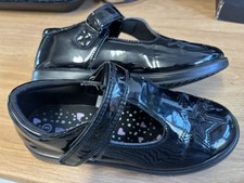 Walkright Girls Shoes Black Kids Easy Fasten School Velcr0 SIZE 3