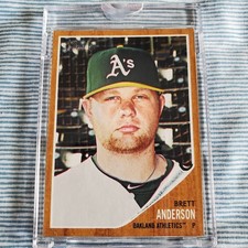 2011 Topps Heritage 1/1 Brett Anderson BLANK BACK PROOF COA Vault Archives A's