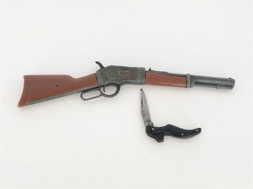 1960s MARX MINIATURE WINCHESTER RIFLE AND MINT SHOE POCKET KNIFE