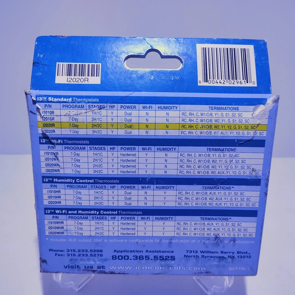 ICM Controls i2020R 2H/2C 7 Programmable Touch Thermostat NEW - Image 4 of 4