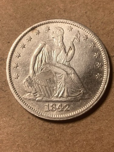 1842 Seated Liberty Half Dollar - Medium Date - AU+ Details - As Shown! (#1521)