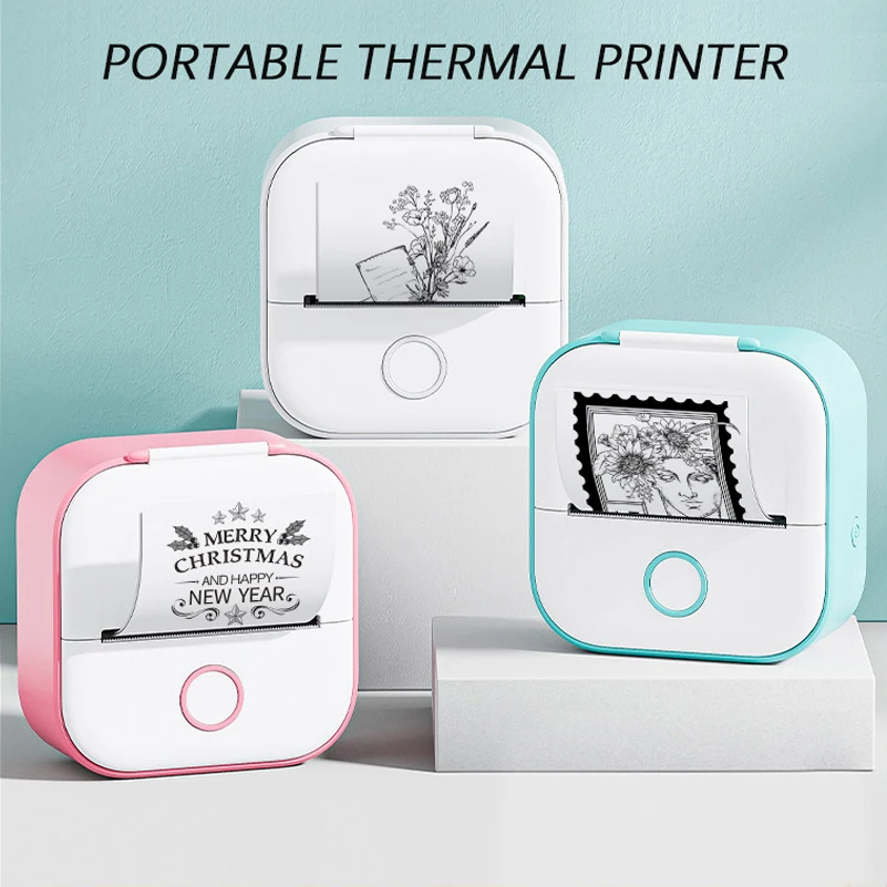 Portable Mini Thermal Printer for Home Photos Student Study and Error Notes