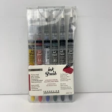 Sennelier Ink Brush Pen Set Of 6 Iridescent 5ml Each New